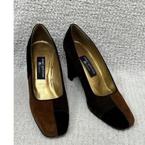 Stuart Weitzman for Brown's Women's Brown Black Suede Heels Size 10 #69279